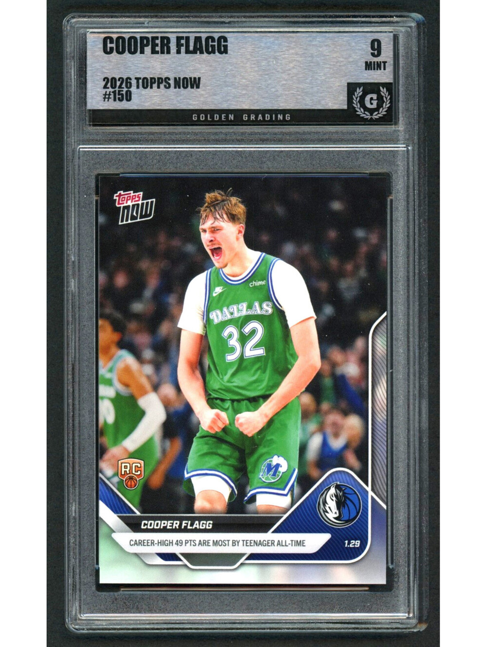 2025-26  Topps Now #150 Cooper Flagg Rookie Card (RC) Graded Mint 9
